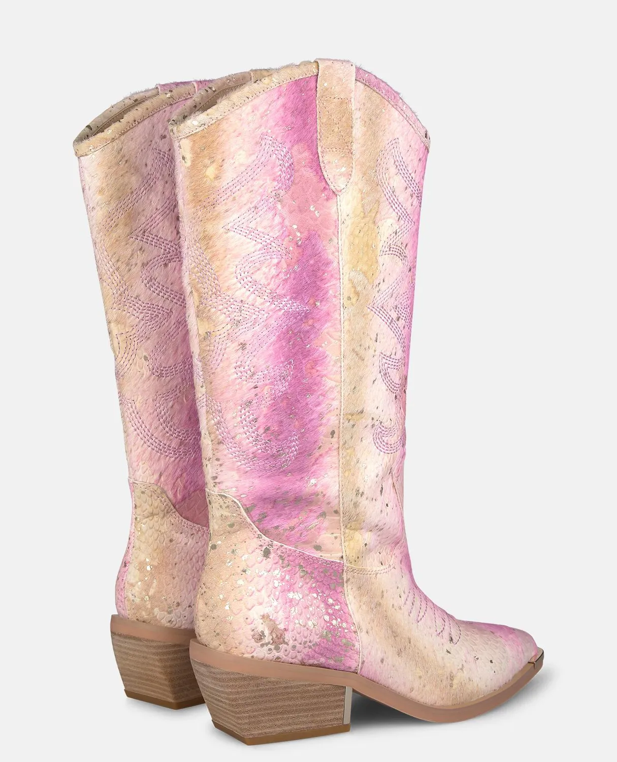Alma en Pena V260254 bottes cowboy rose cuir