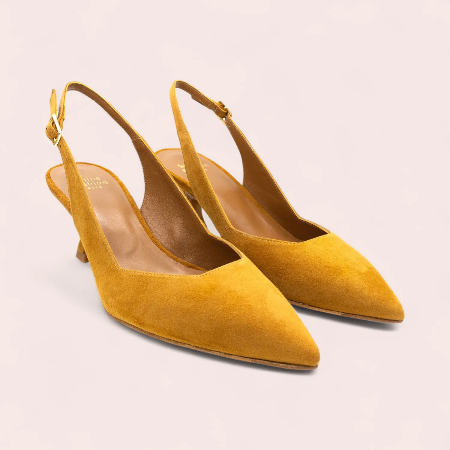 Karine Arabian Florence escarpin slingback cuir velours