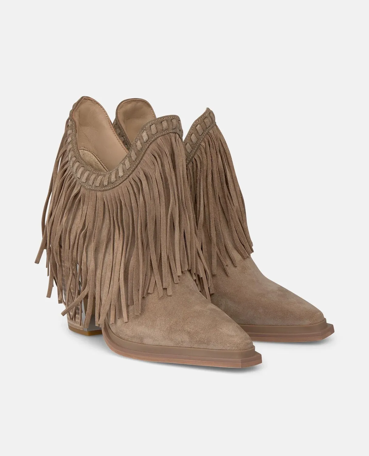 Alma en Pena I250710 bottine vison franges cuir 9,5 cm
