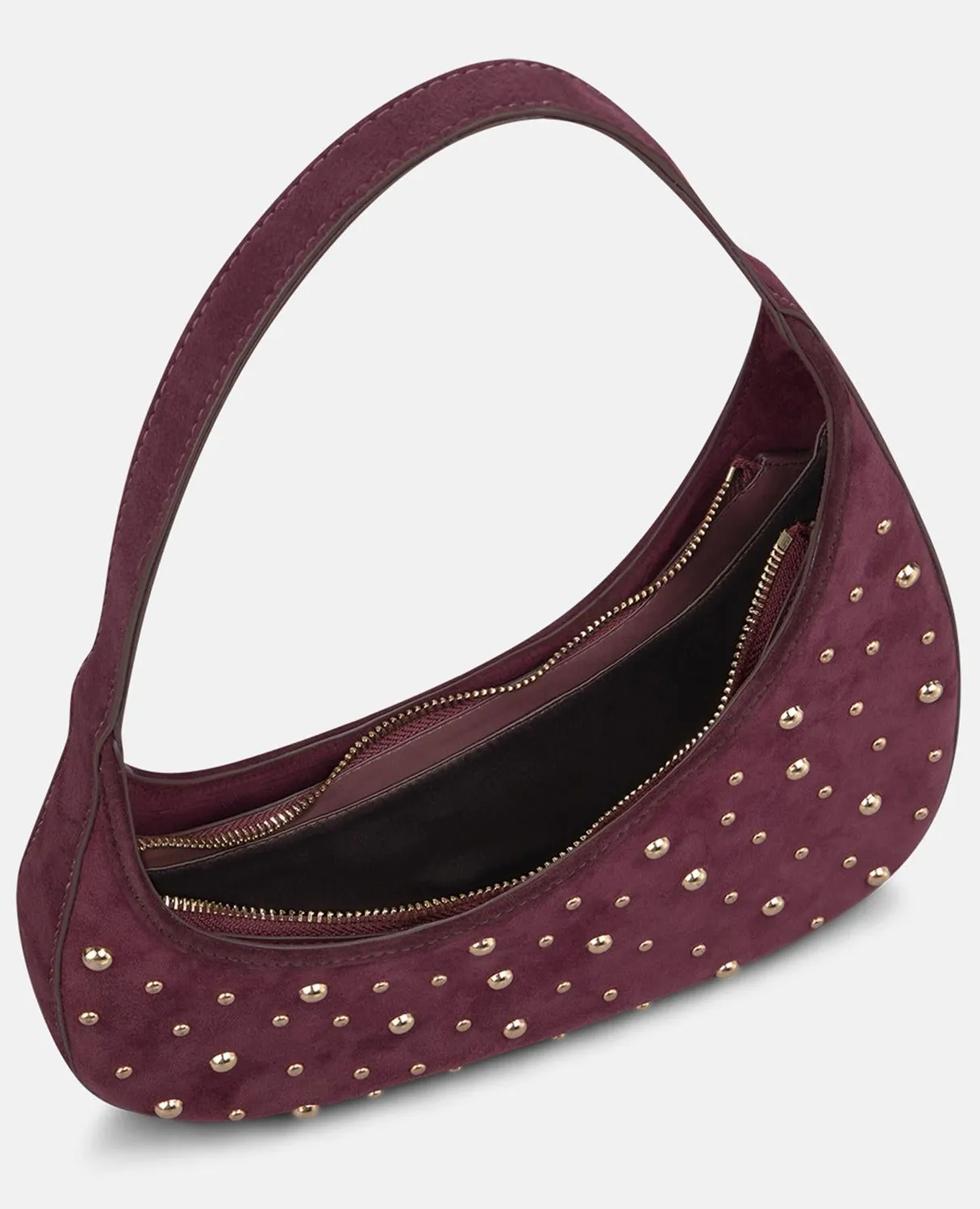 Alma en Pena BG237 sac hobo bordeaux clouté