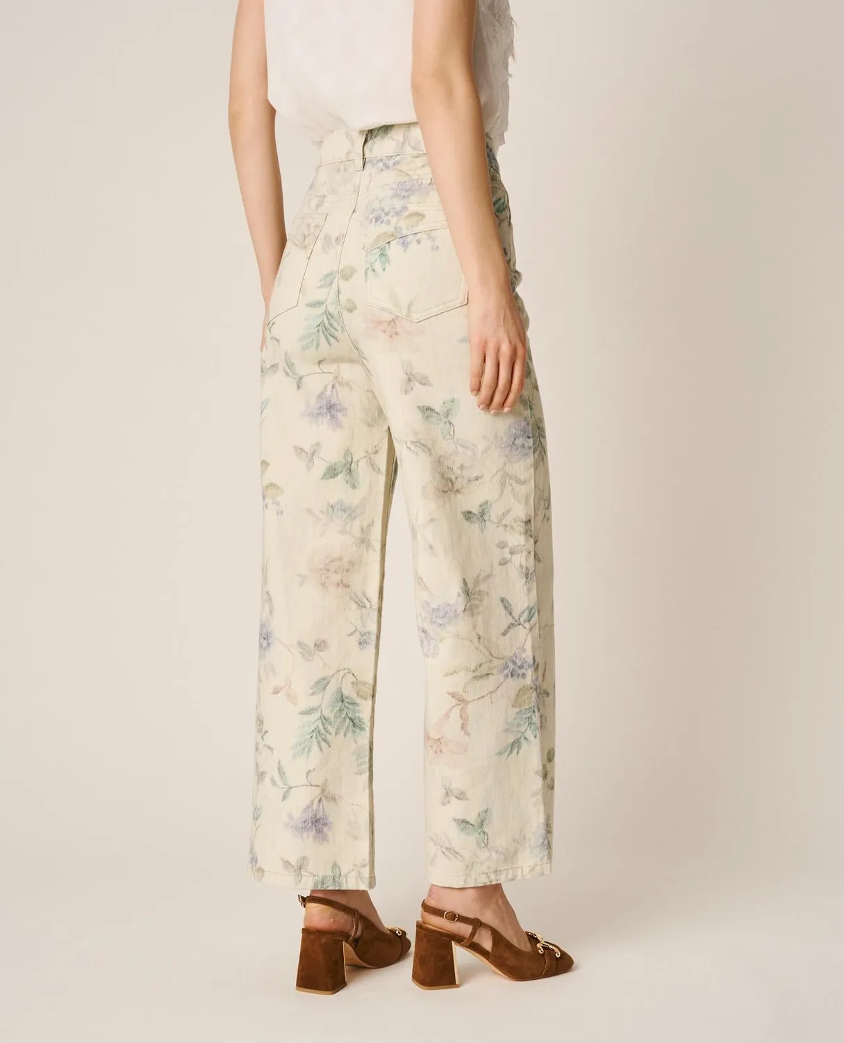Alma en Pena V26CL1622 pantalon floral coton multicolore