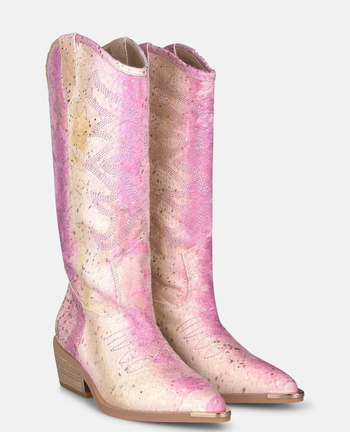 Alma en Pena V260254 bottes cowboy rose cuir