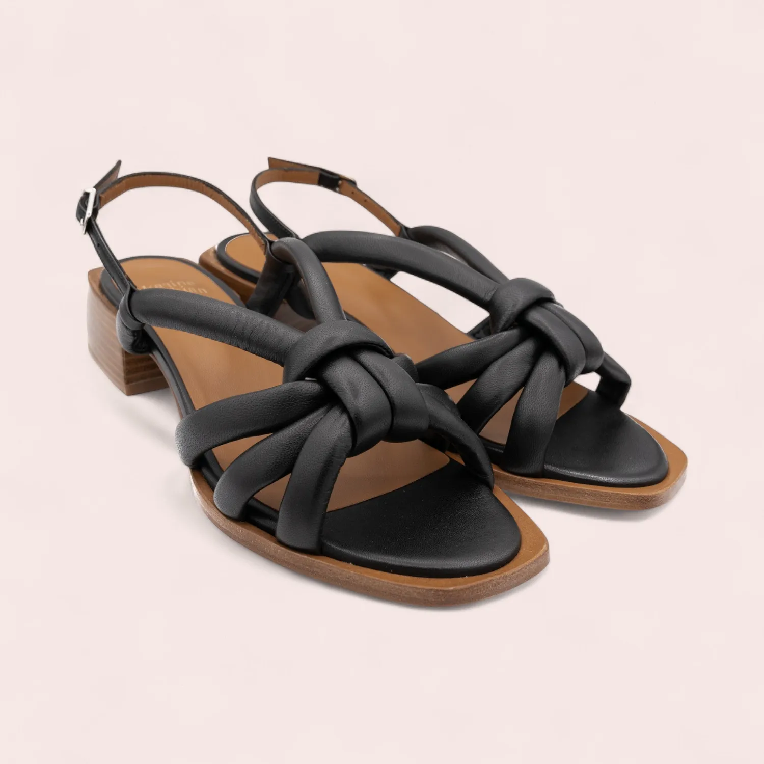 Karine Arabian Selma Sandale Cuir Orange Talon 50mm