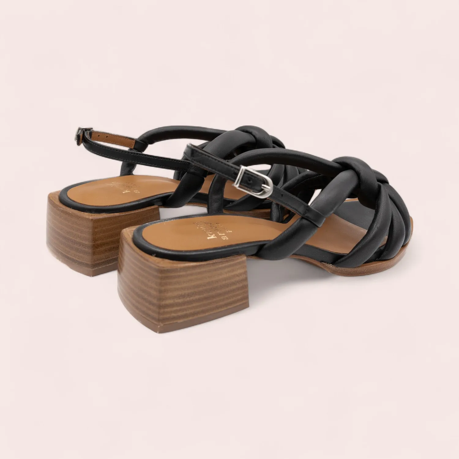 Karine Arabian Selma Sandale Cuir Orange Talon 50mm