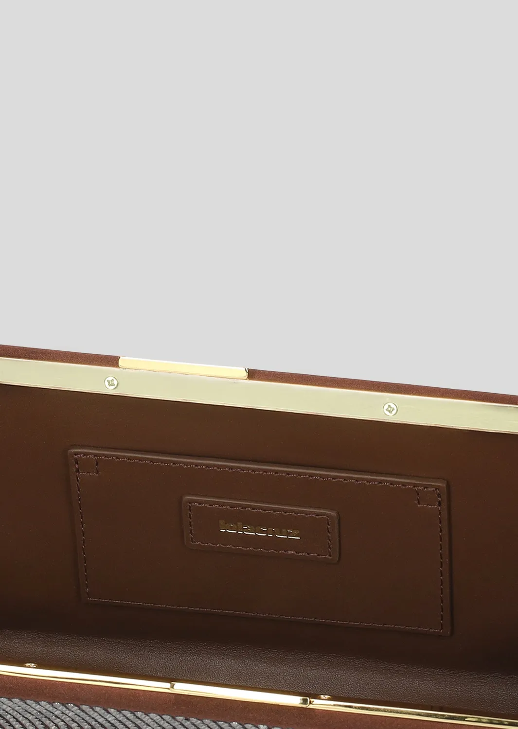 Lola Cruz Écla pochette marron cuir véritable