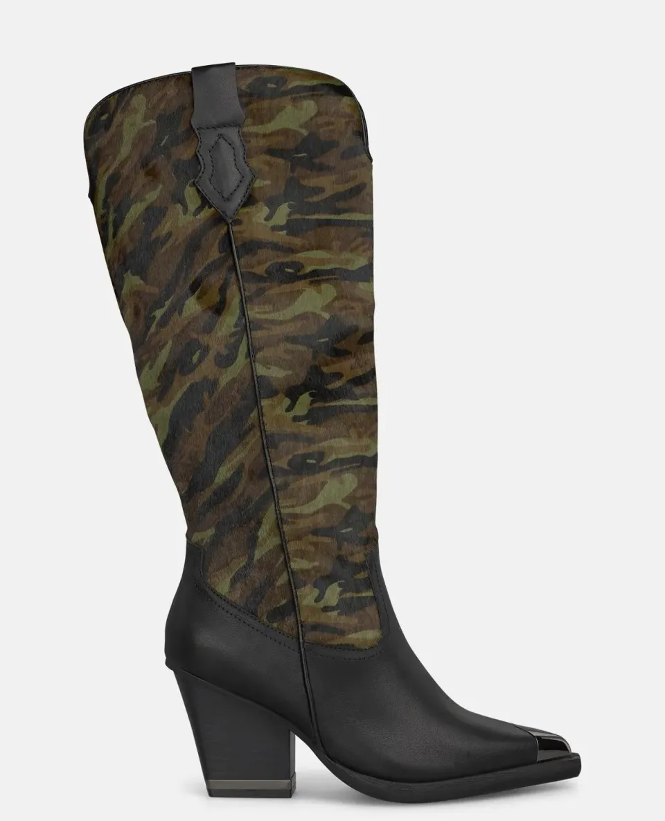 Alma en Pena I250856 bottes à talon vert cuir 8,5 cm