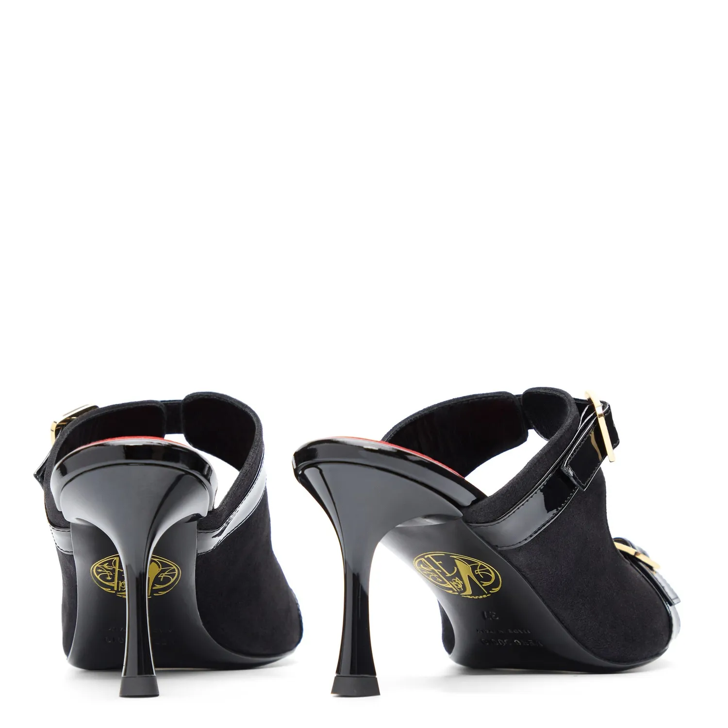Maison Ernest Myrtle 70 mules noir vernis velours