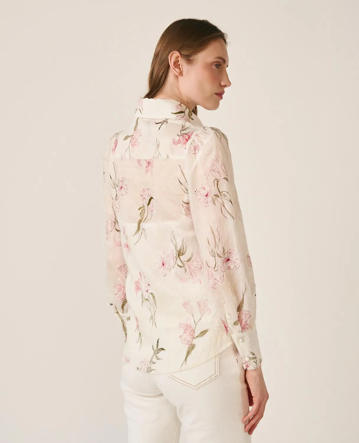 Alma en Pena V26CL0414 chemise blanche brodée Tencel