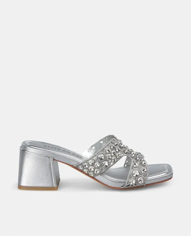 Alma en Pena V250978 sandales argenté strass talon 6 cm