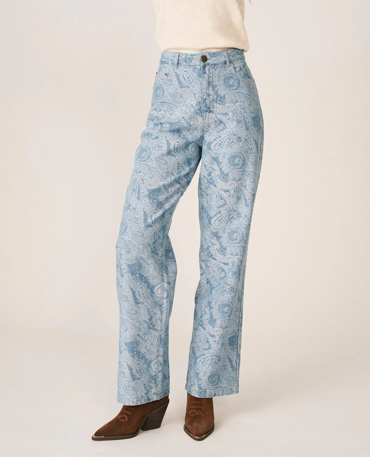 Alma en Pena I26CL1609 jean paisley bleu