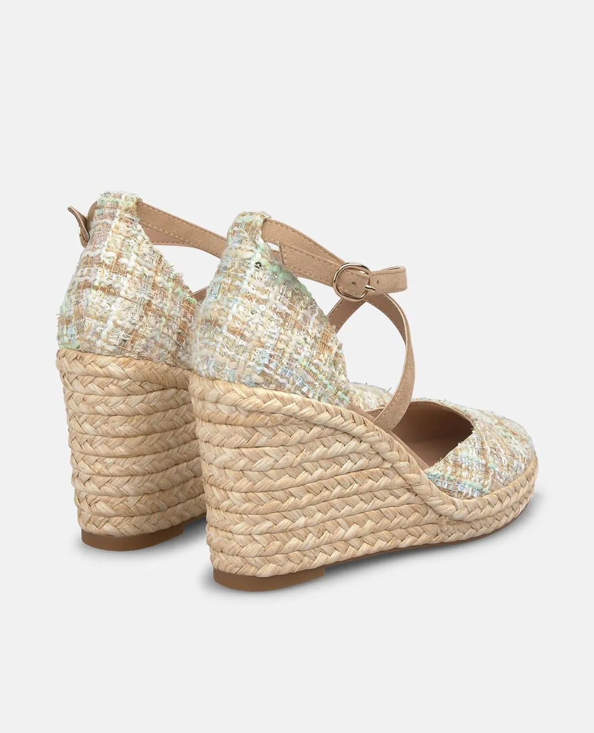 Alma en Pena V2650601 espadrilles aqua toile compensées