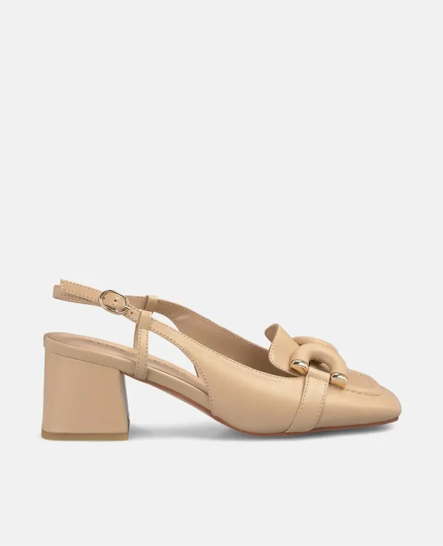 Alma en Pena V250570 escarpins cuir beige talon large