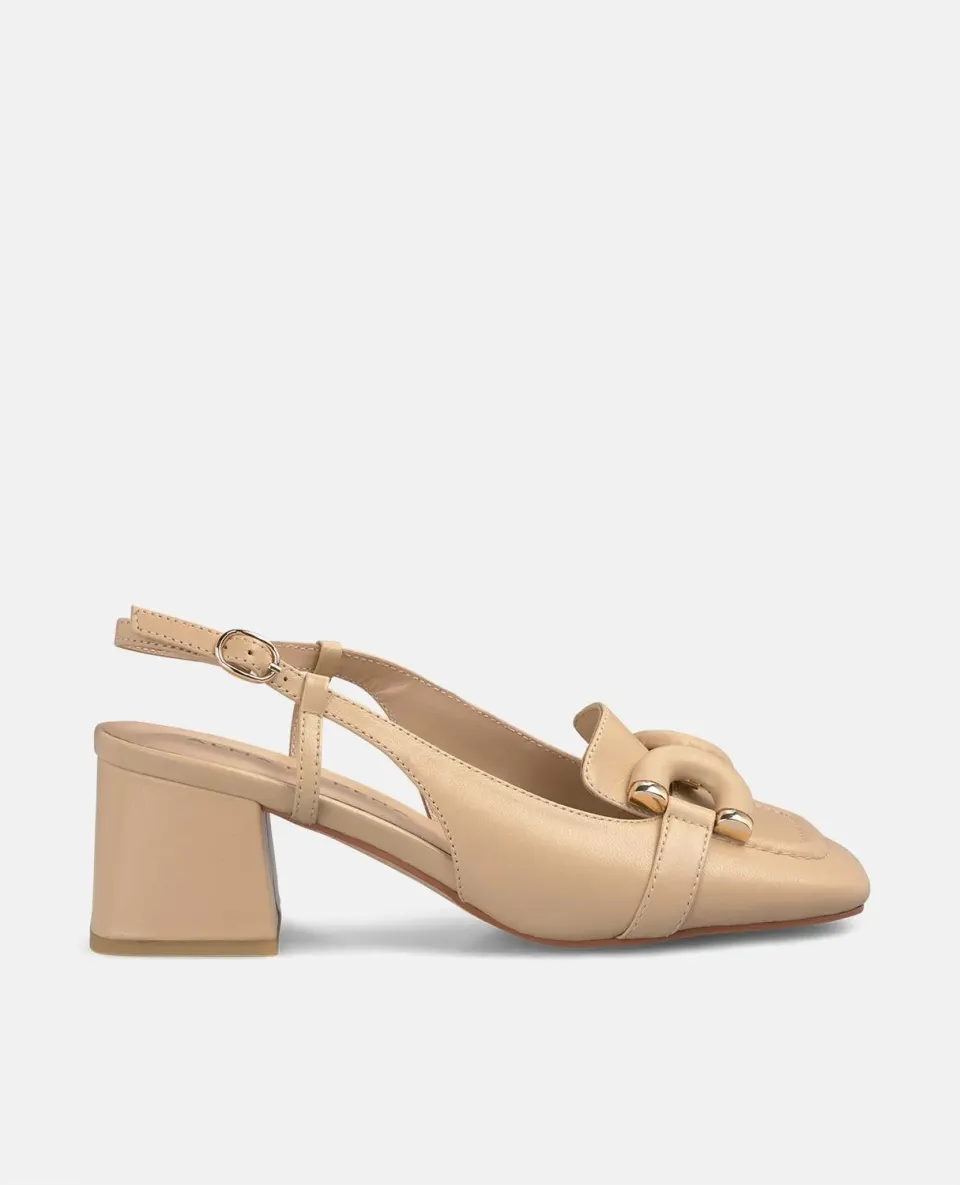 Alma en Pena V250570 escarpins cuir beige talon large