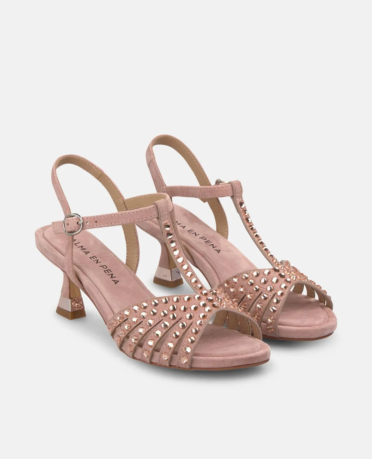 Alma en Pena V264901 sandales talon rose poudré cuir