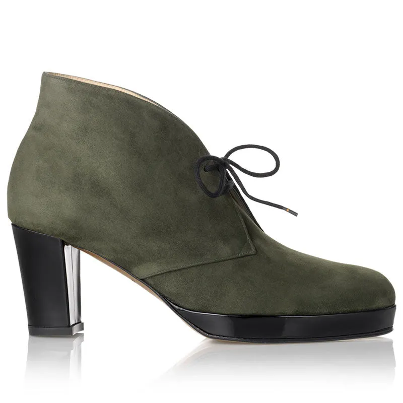 Bégum Paris Diane bottine kaki noir talon 7 cm