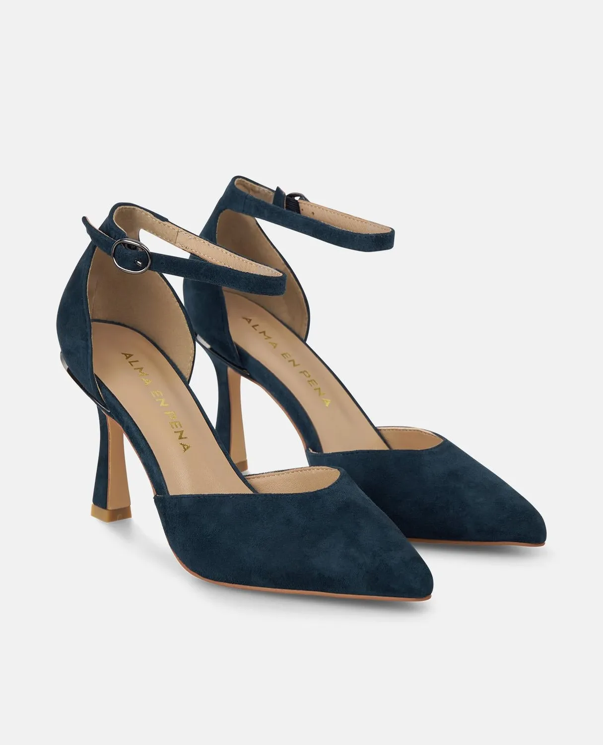 Alma en Pena I250391 escarpins bleu marine cuir talon 9 cm