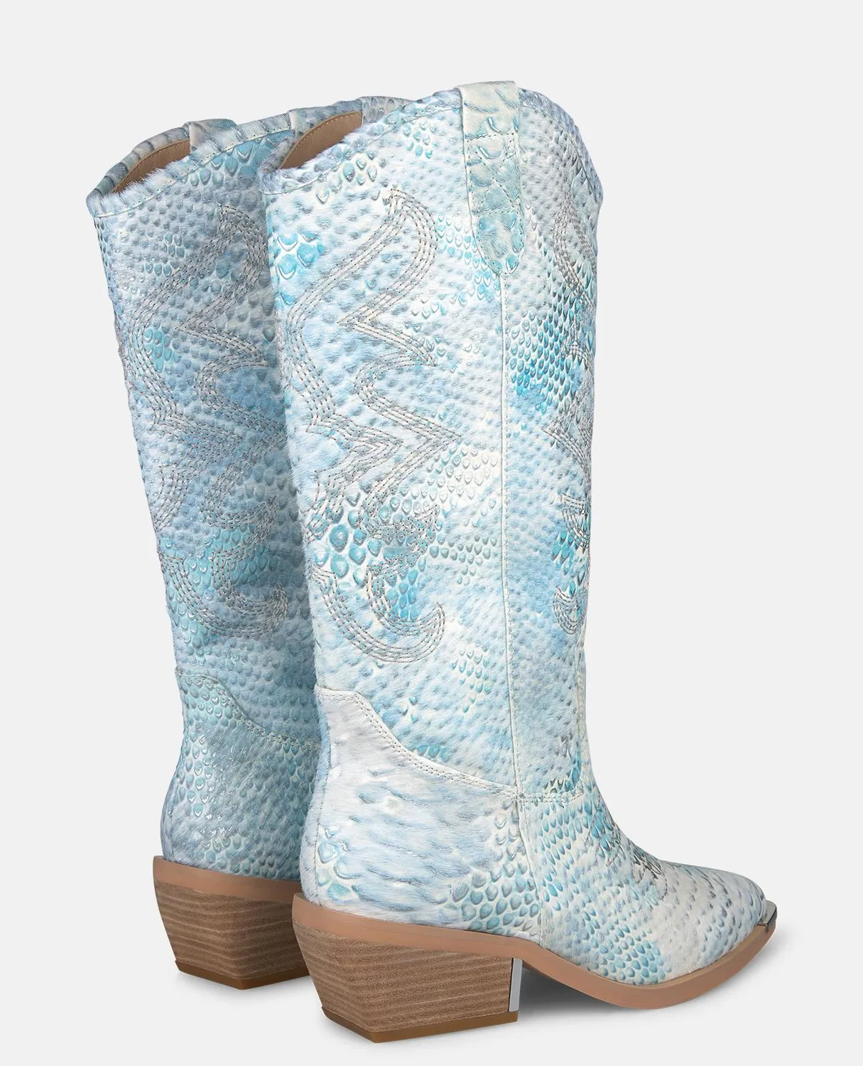 Alma en Pena V260254 bottes cowboy turquoise cuir 4 cm