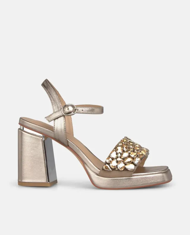 Alma en Pena V262652 sandales à talons bronze strass