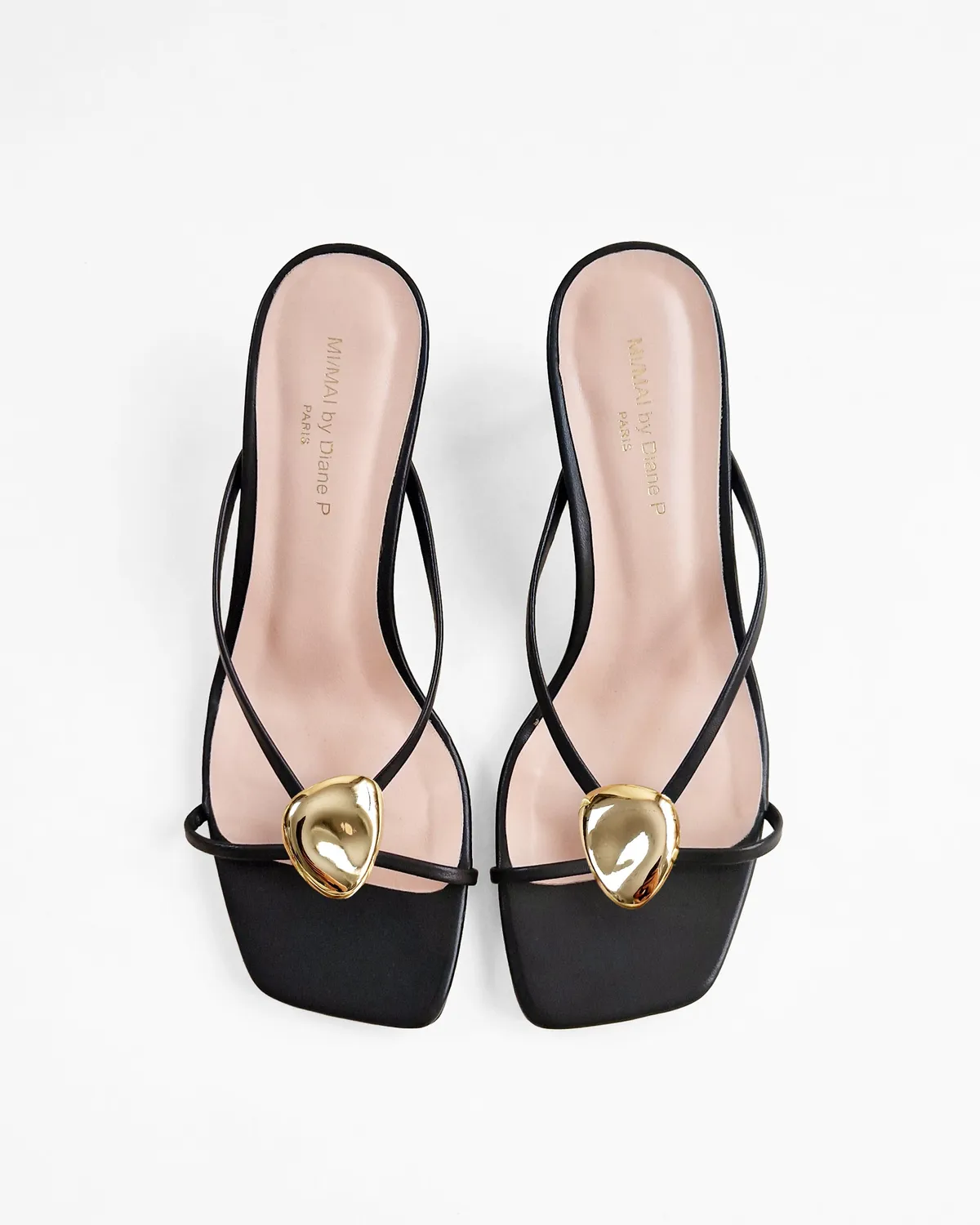 Mi/Mai Lagos Black mules cuir 4 accessoires interchangeables