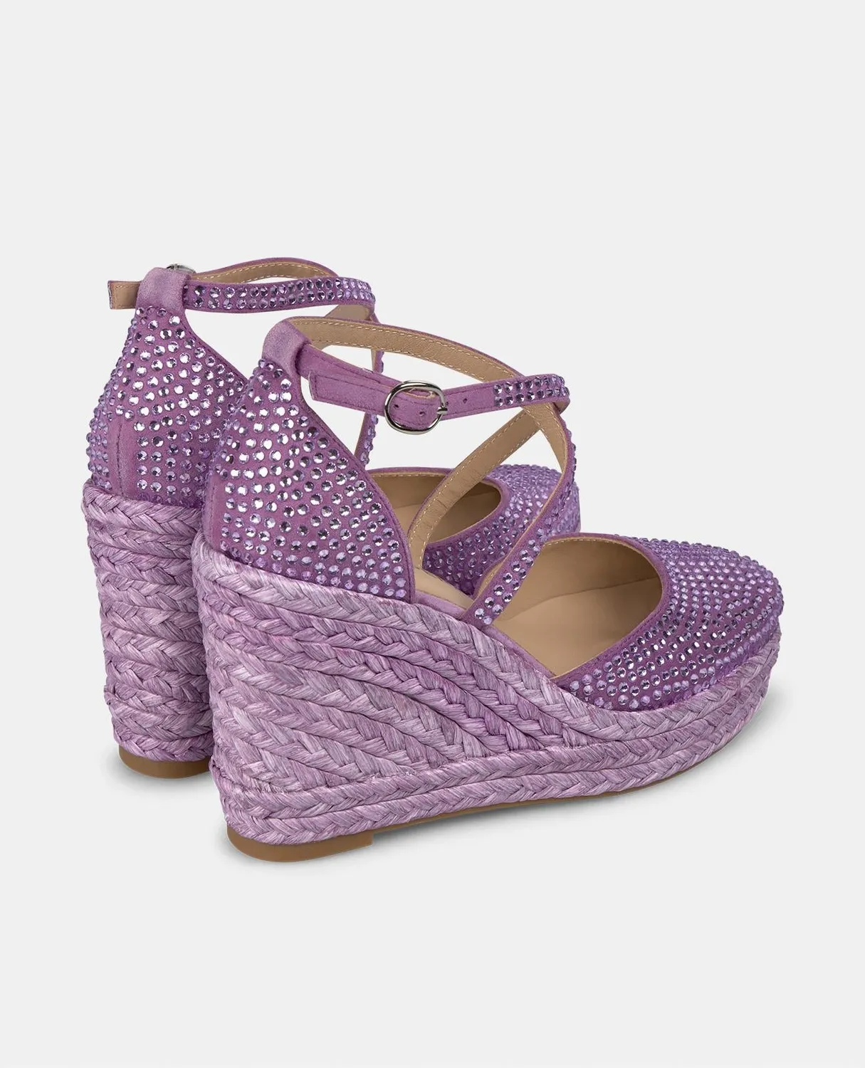 Alma en Pena V2551002 compensées cuir violet strass 9,8 cm