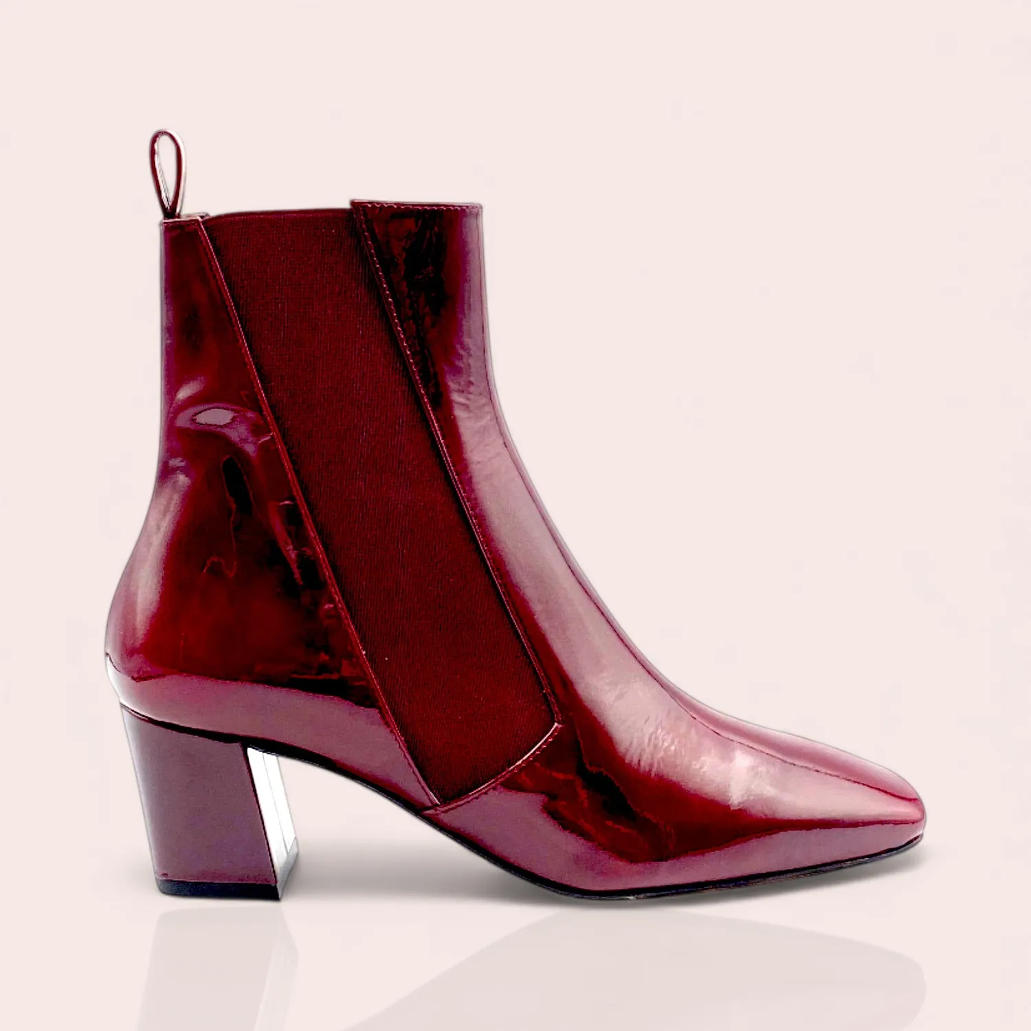 Karine Arabian Tacoma bottine cuir verni noir talon 55mm
