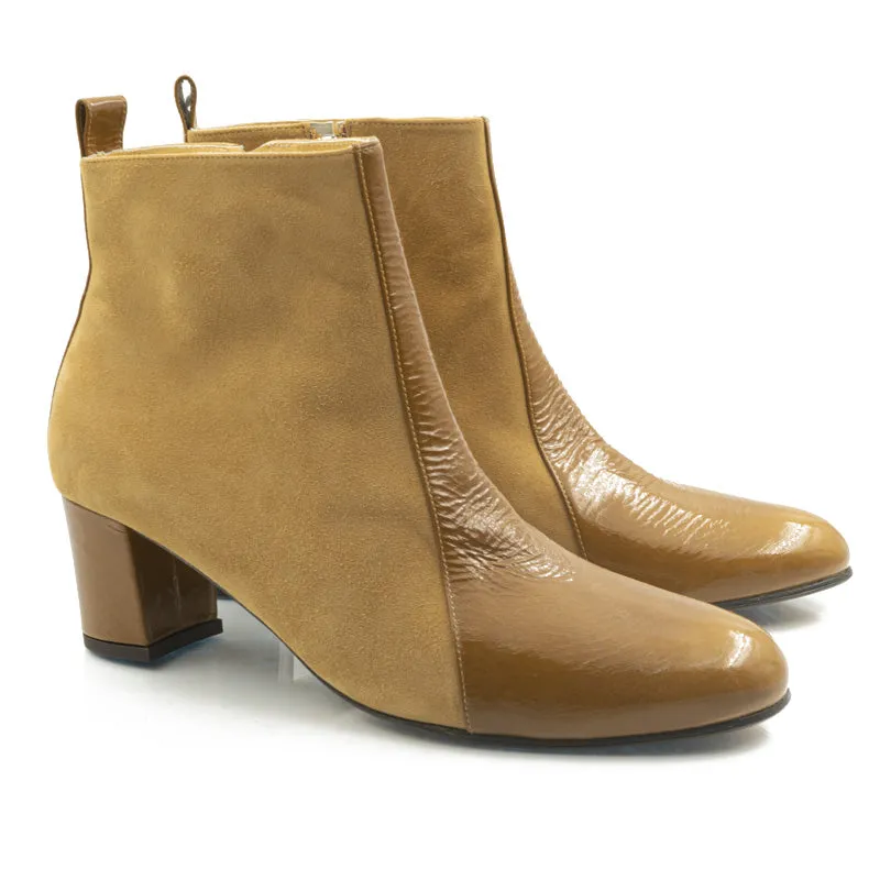 Bégum Paris Londres bottines aubergine cuir talon 5 cm