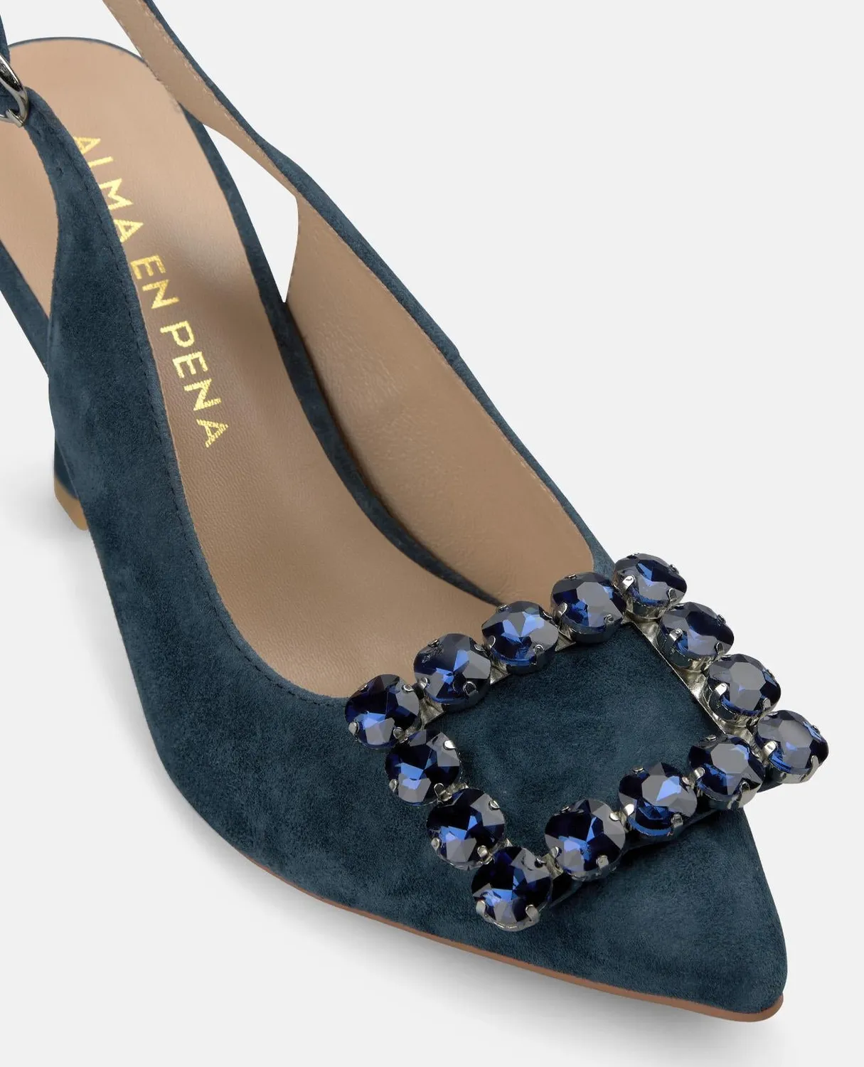 Alma en Pena V262004 escarpins bleu cuir talon 9cm