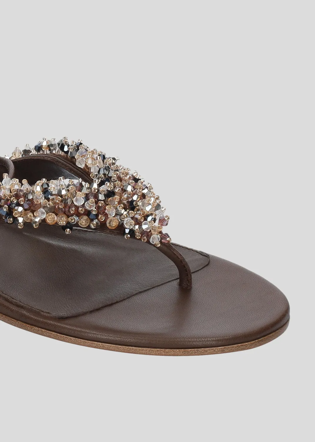 Lola Cruz Martina sandales plates marron