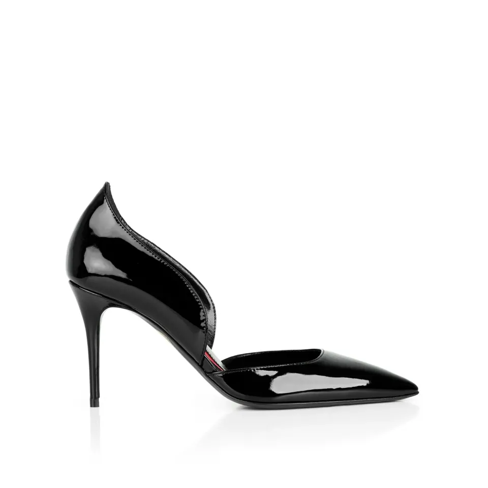 Maison Ernest Monica 85 escarpin noir cuir vernis