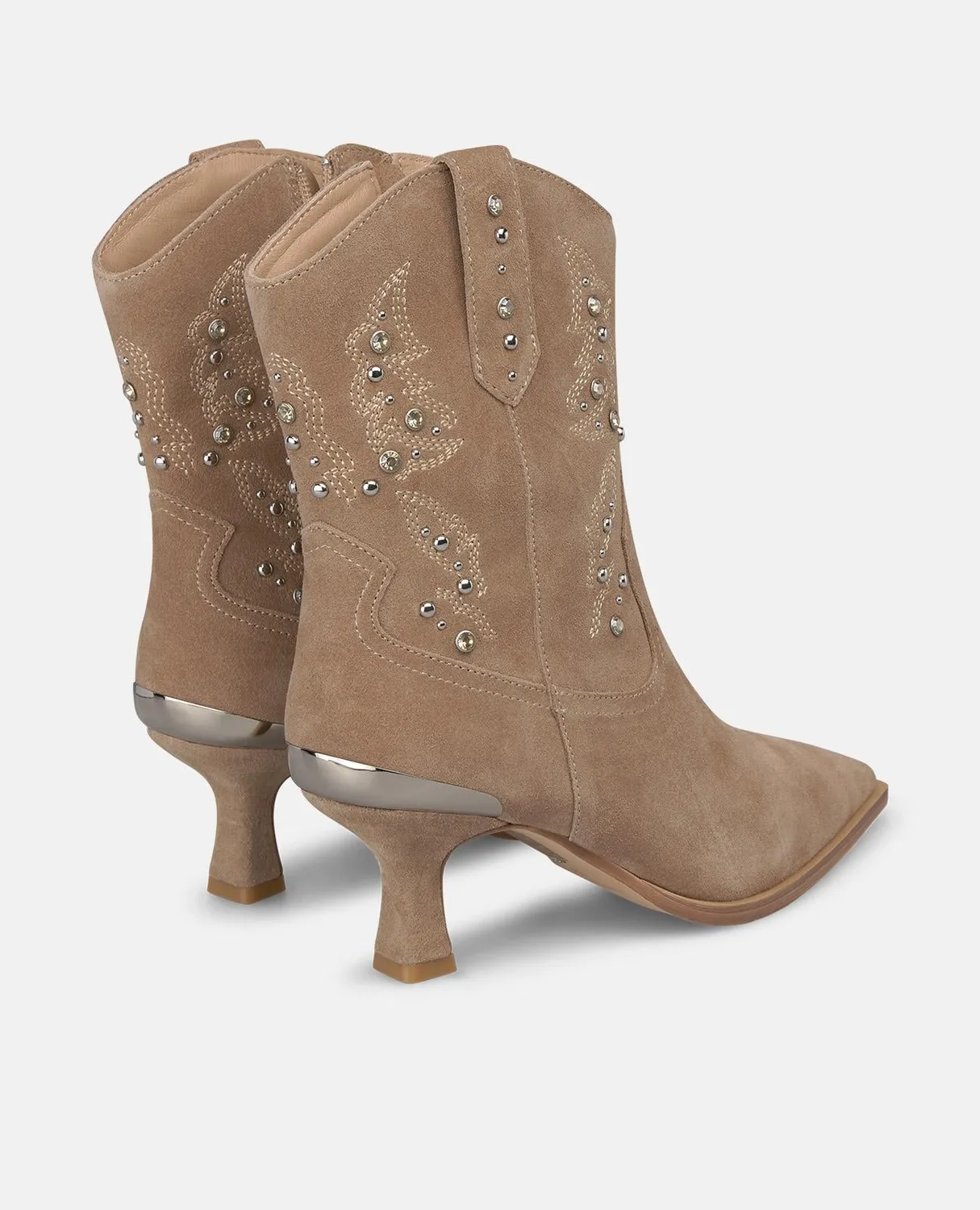 Alma en Pena I260351 bottines cowboy ante vison cloutées