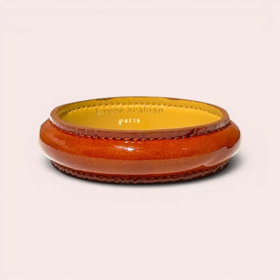 Karine Arabian Jonc bracelet châtaigne cuir verni