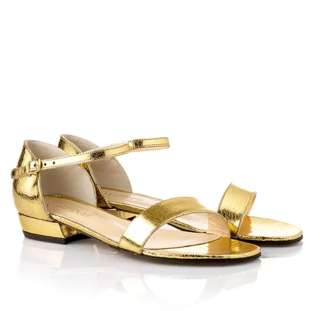 Bégum Paris Kanouga sandales dorées cuir lamé