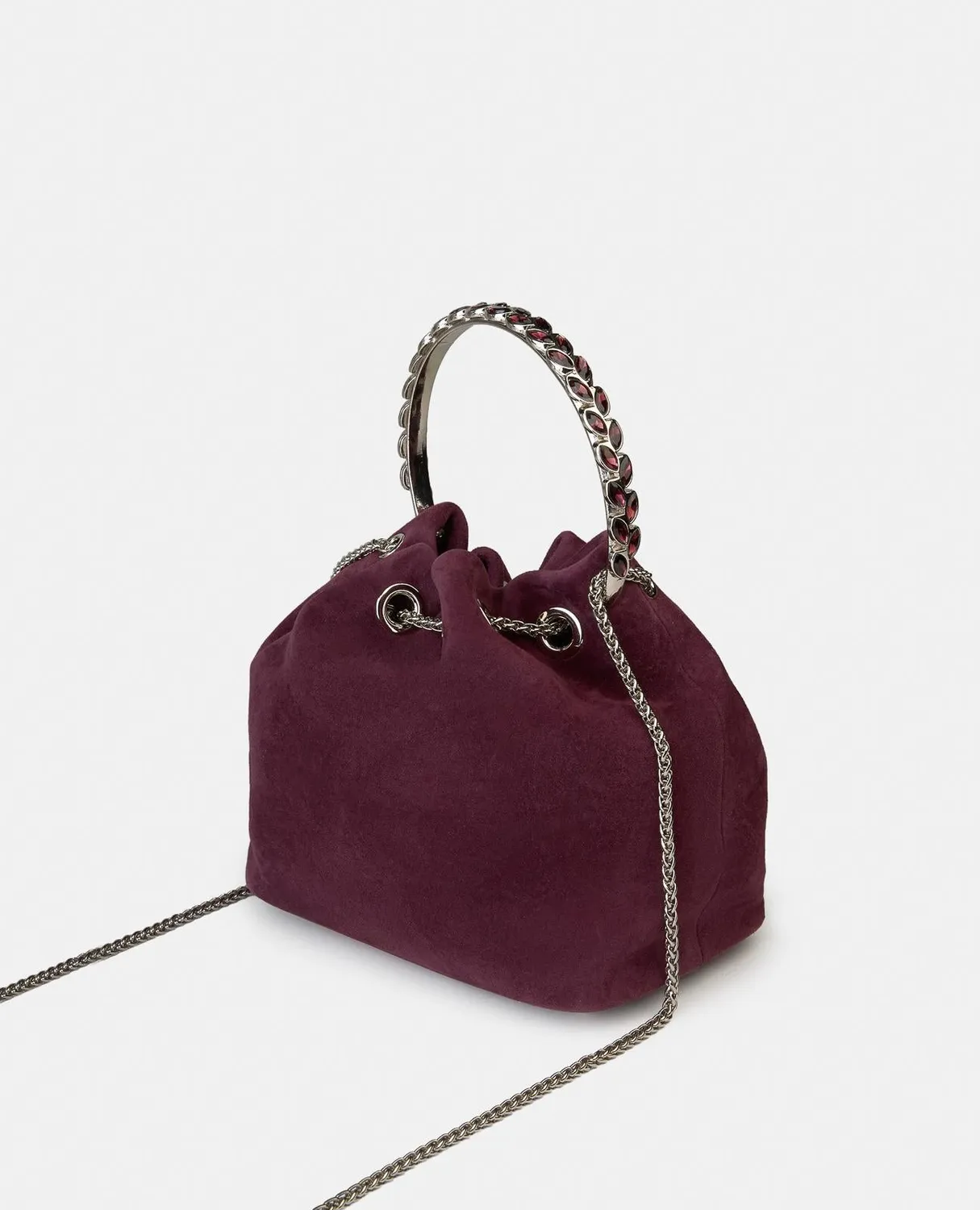 Alma en Pena BG110 sac seau cuir bordeaux fête