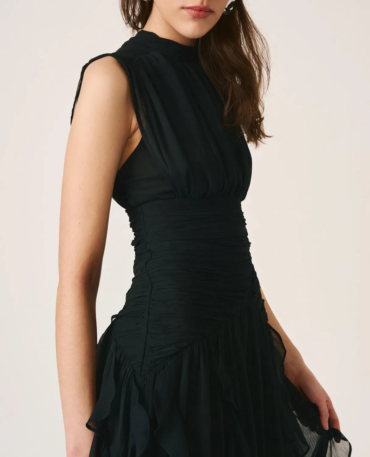 Alma en Pena V26CL0241 robe longue noire volants