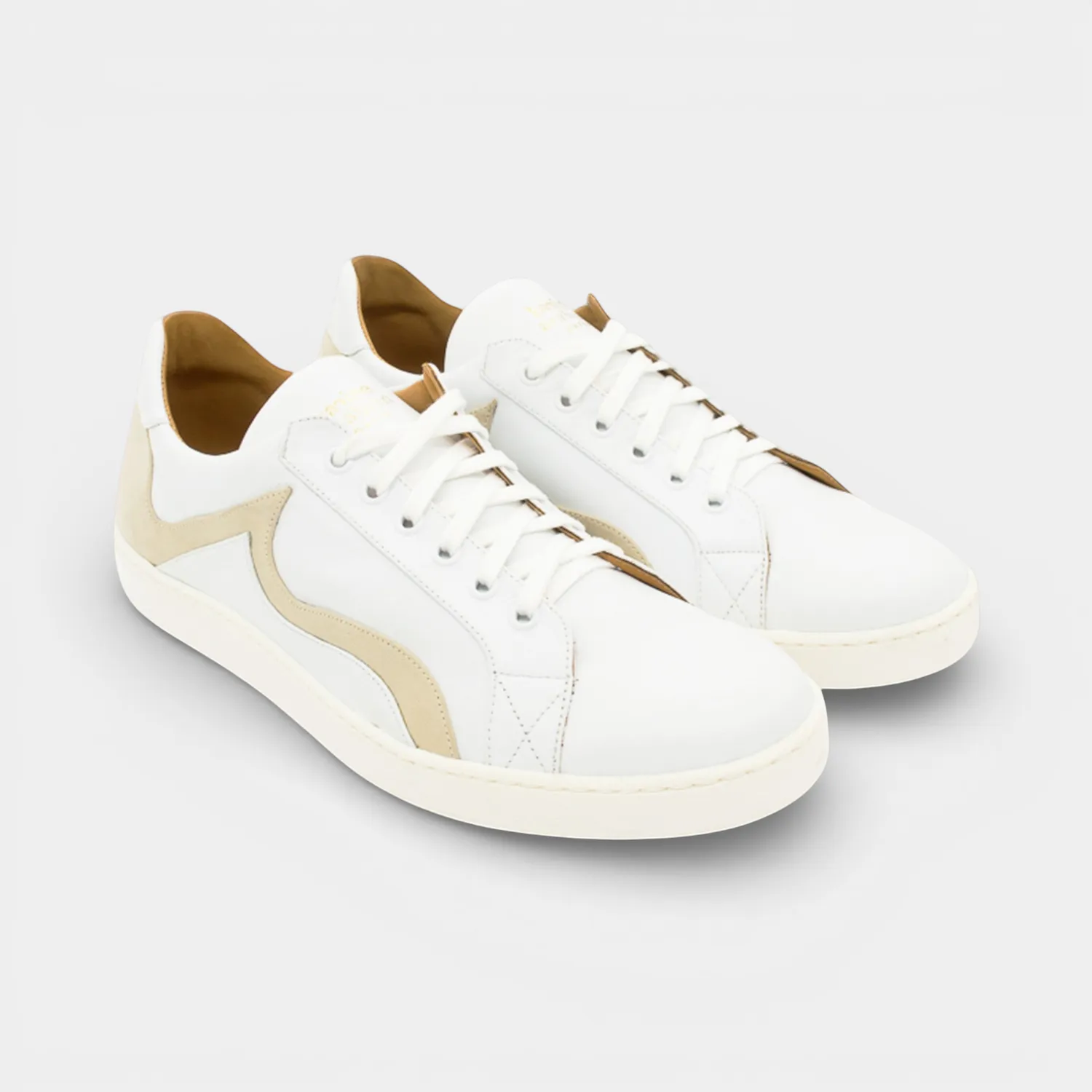 Karine Arabian NAD sneakers homme cuir blanc beige