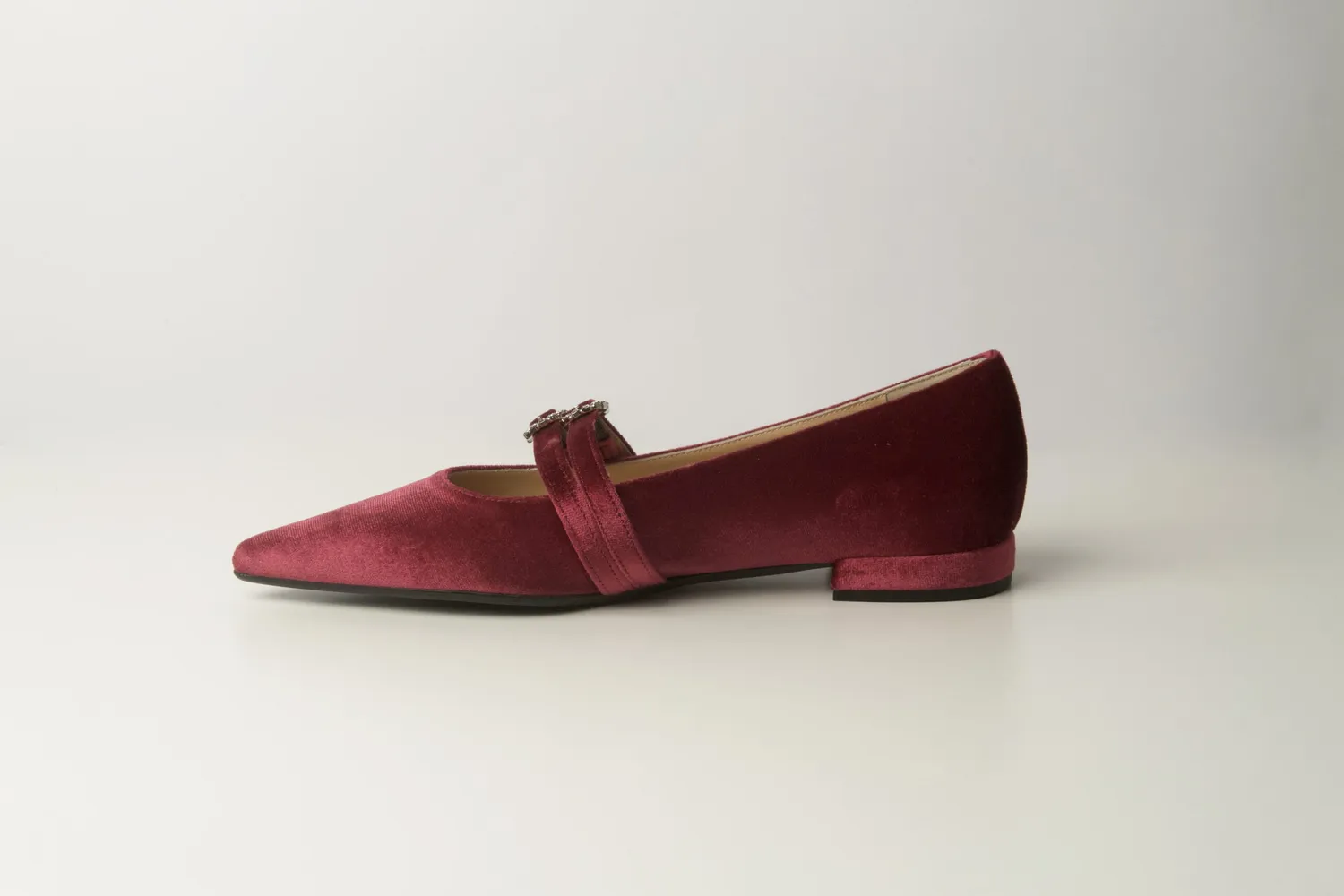 Matteo Pitti ballerines velours bordeaux strass