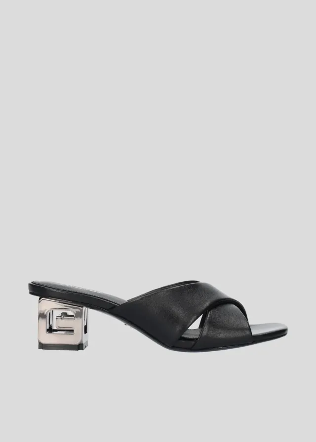 Lola Cruz Charlotte 45 mules noires cuir 4,5 cm