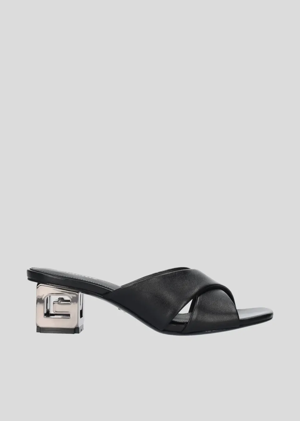 Lola Cruz Charlotte 45 mules noires cuir 4,5 cm