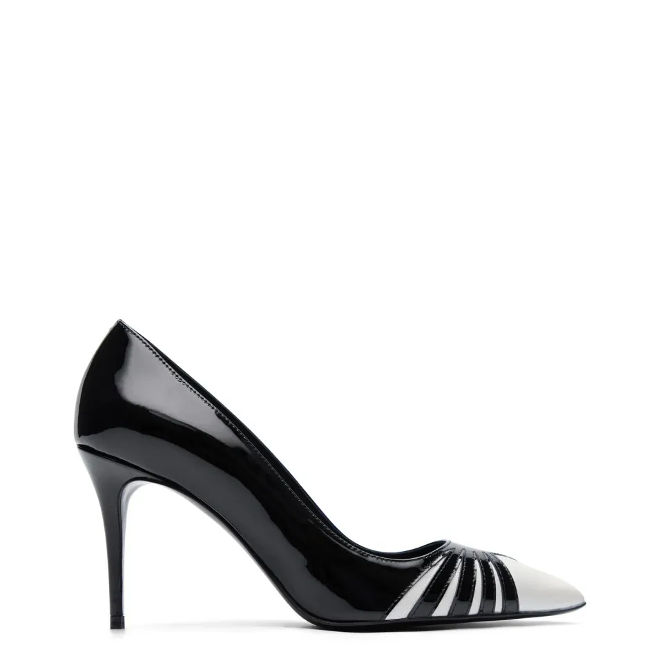 Maison Ernest 1964 85 escarpins cuir vernis noir-perle