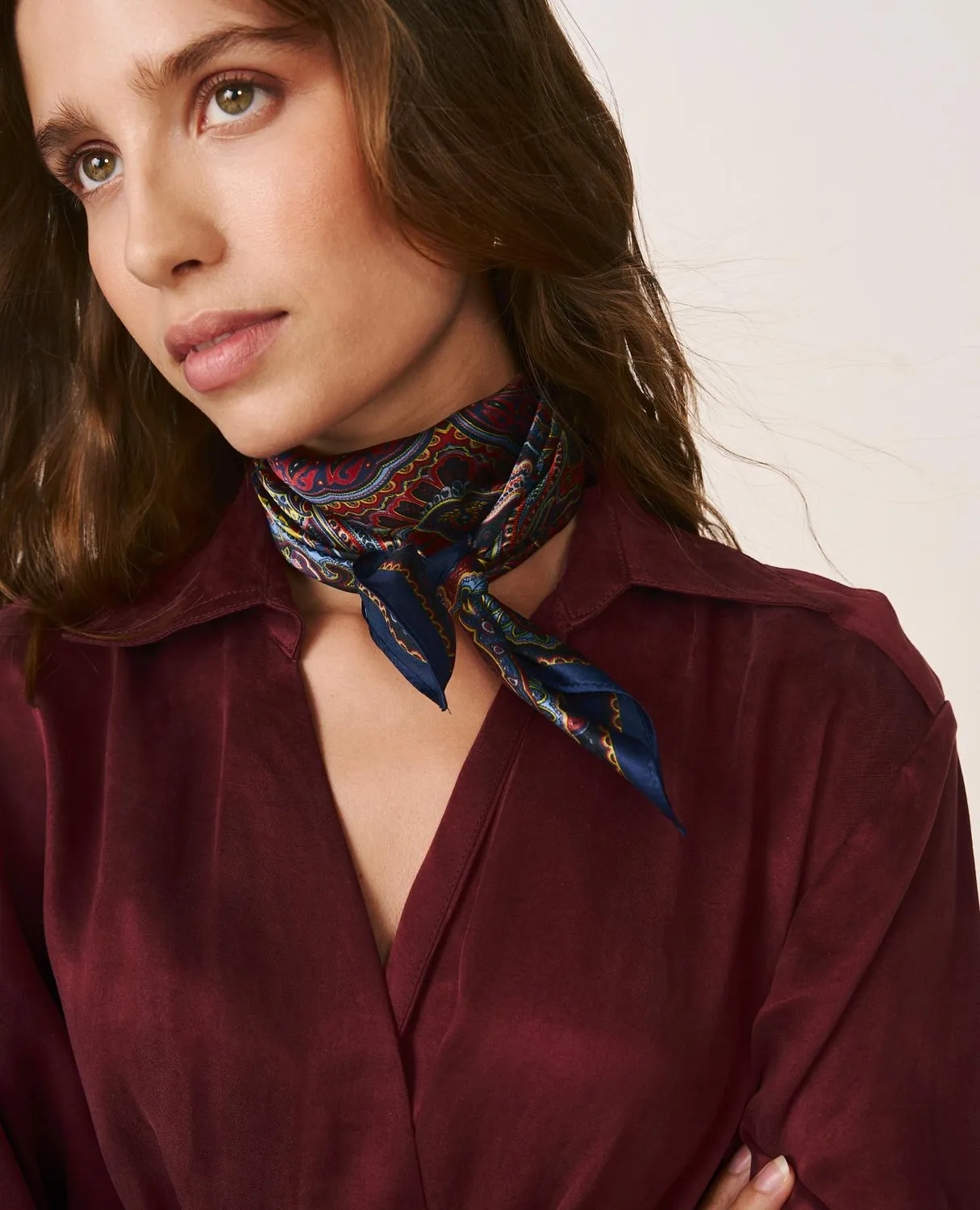Alma en Pena I26AC002 foulard bleu marine polyester