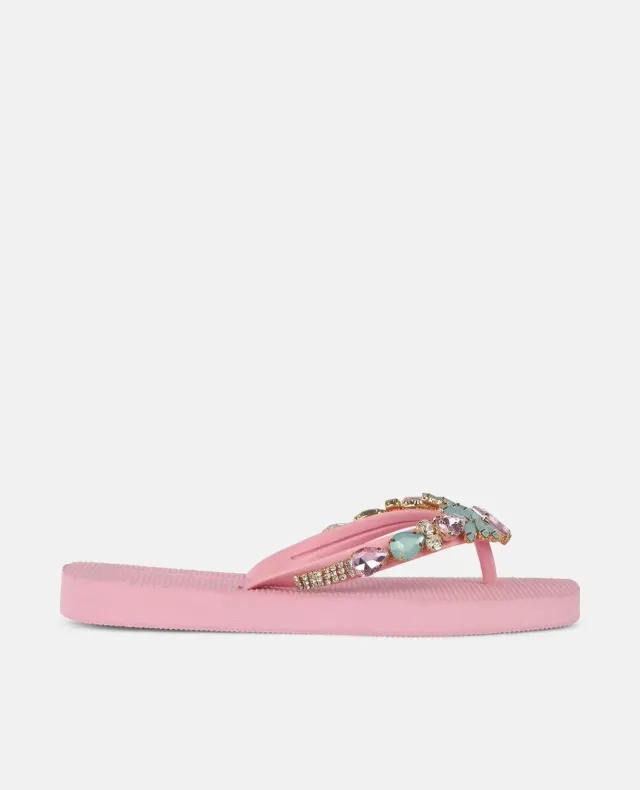 Alma en Pena V251990 tongs strass rose