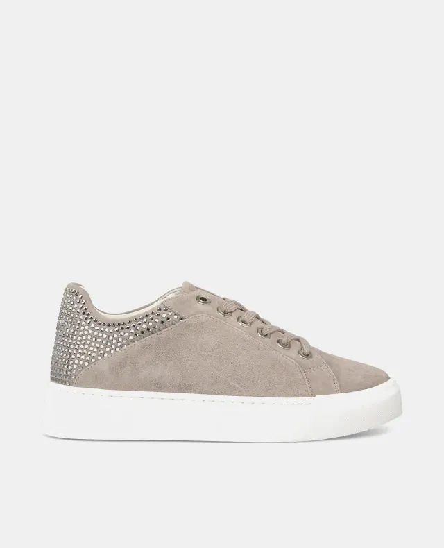 Alma en Pena I241206 sneaker taupe strass plateforme 3,8 cm