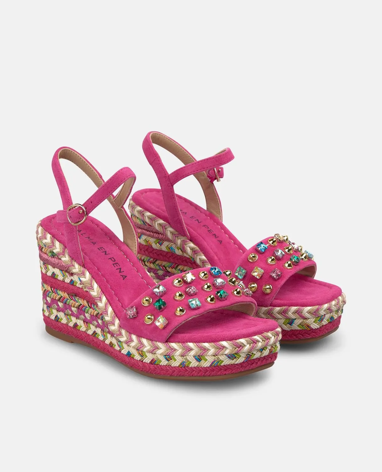Alma en Pena V266103 sandales compensées fuchsia 9,5 cm