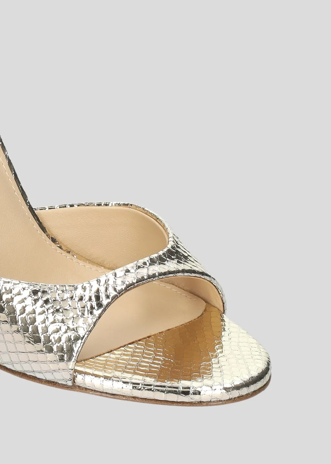 Lola Cruz Kumala 95 sandales platine talon 9,5 cm