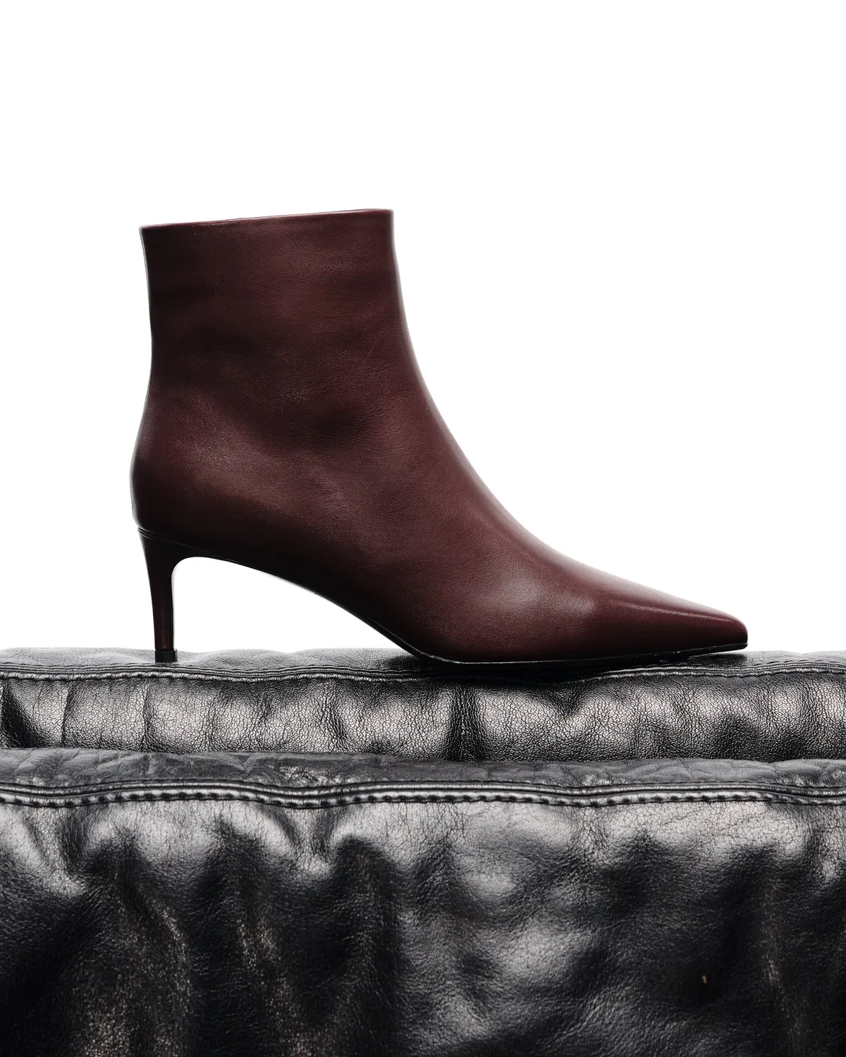 Mi/Mai Noura Low Burgundy bottine cuir talon 6 cm