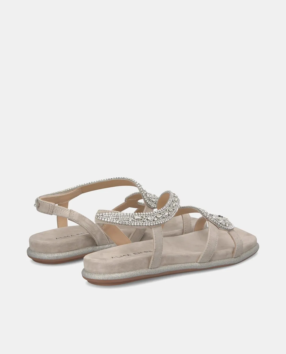 Alma en Pena V240850 sandales plates taupe strass
