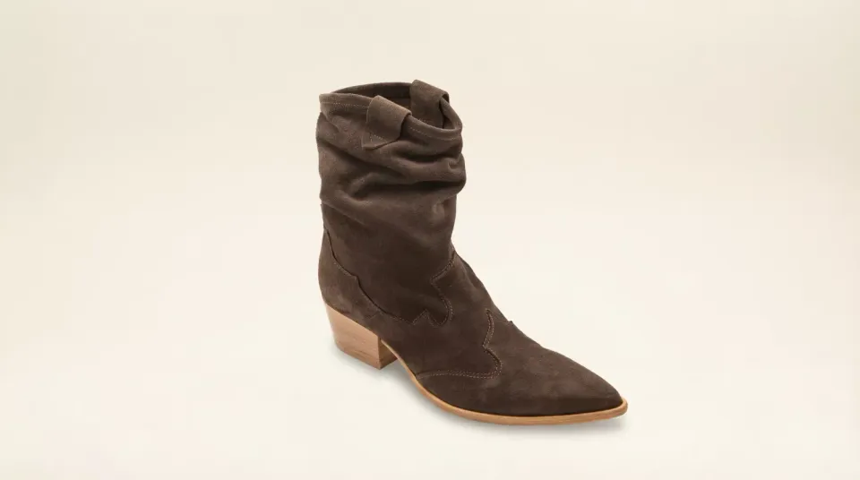 Matteo Pitti Ginevra bottines texanes marron suède talon cubain