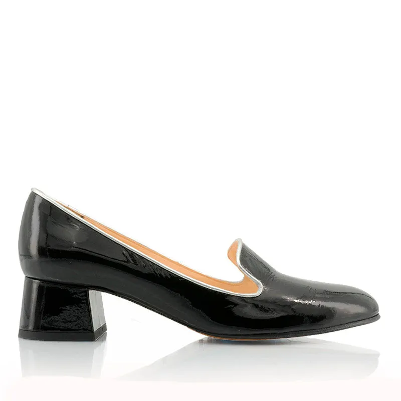 Bégum Paris Canada mocassins vernis souple noir talon 4 cm