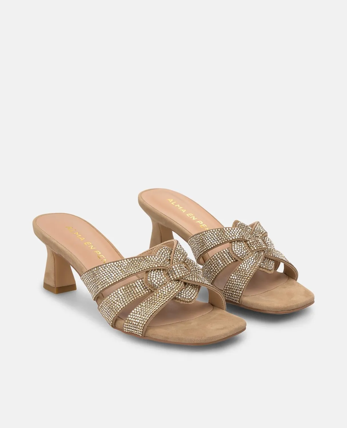 Alma en Pena V2650101 sandales talon sable 5,5 cm textile