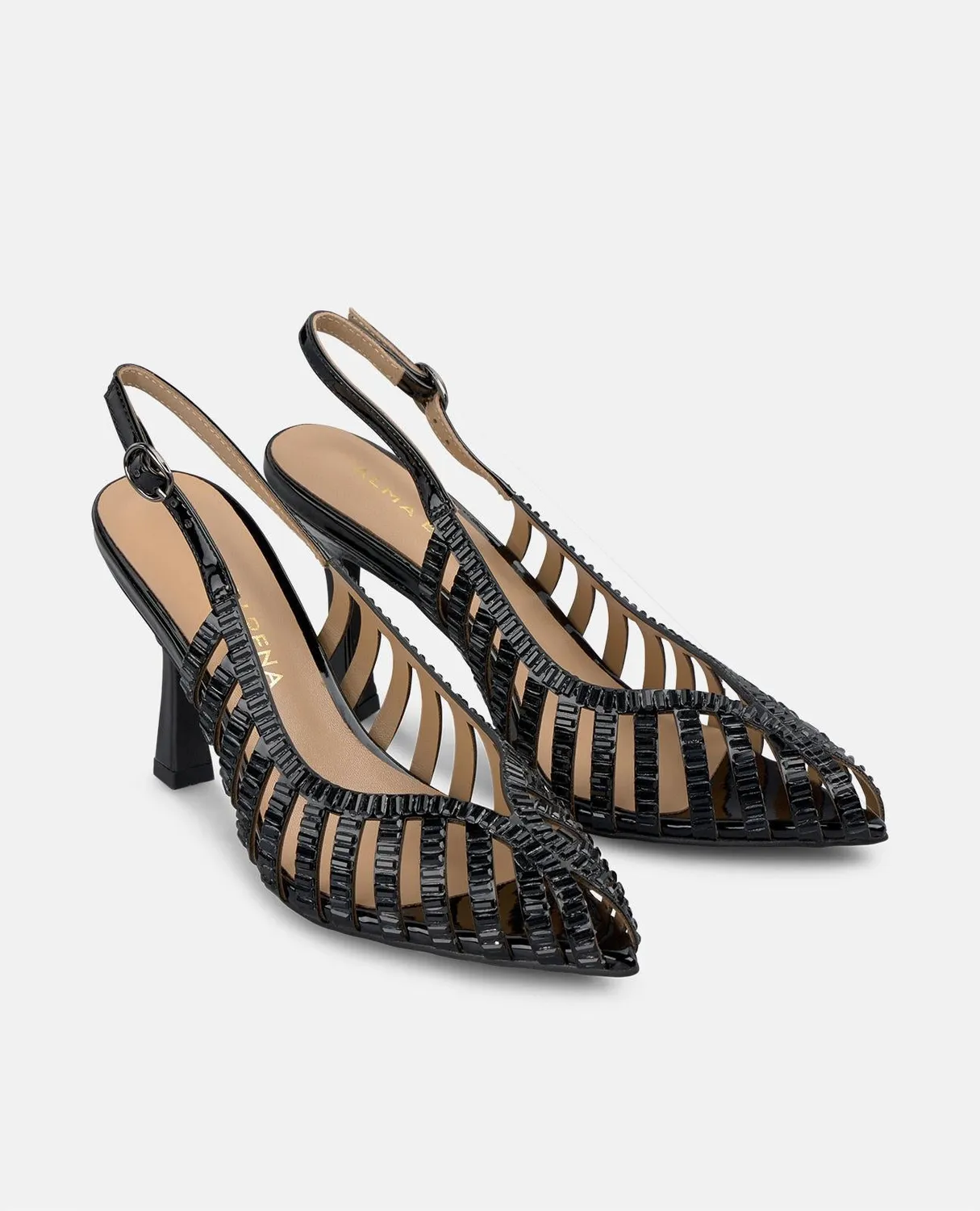 Alma en Pena V250622 escarpins noir cristal talon 9 cm